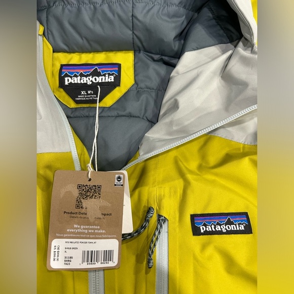 Patagonia Men's XL Insulated Powder Town Jacket Grey Green NWT Ski Snowboard - Picture 6 of 12